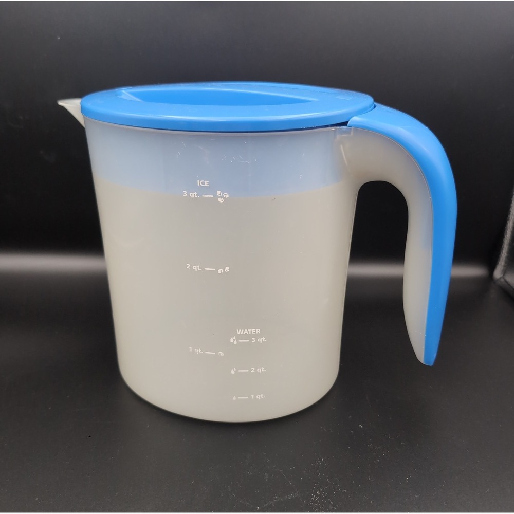 Mr Coffee Iced Tea Maker 3 Quart TM70 Replacement Pitcher with Lid BLUE Oval